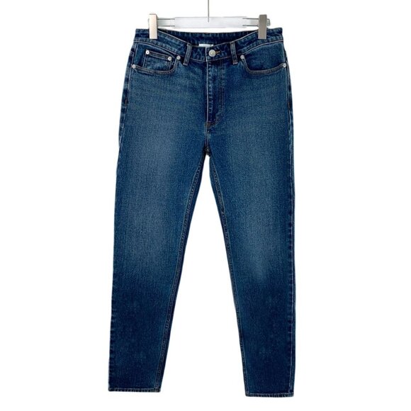 Burberry London England Skinny Fit W30 Dark Blue Denim Jeans With Tan Leather Lo